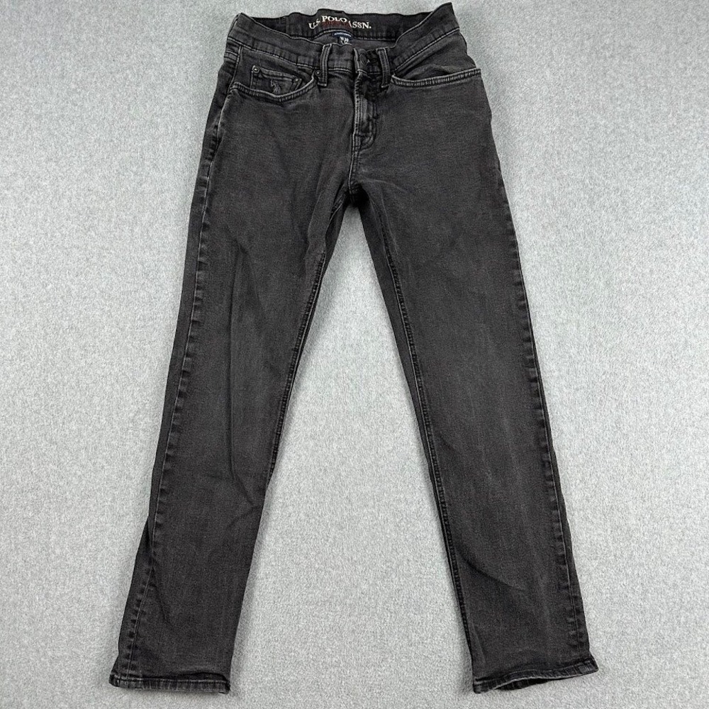 US Polo Assn Mens Jeans Size 30x30 Dark Gray Straight Leg Stretch Denim